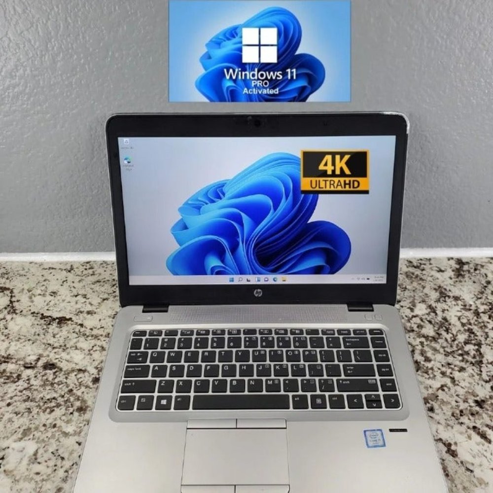 HP Elite 14" 4K Laptop i7-6500U 8GB DDR4 120GB SSD Windows 11 Pro Camera